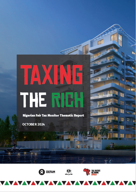 Front cover of the new FTM Nigeria report entitled "Taxing the Rich"